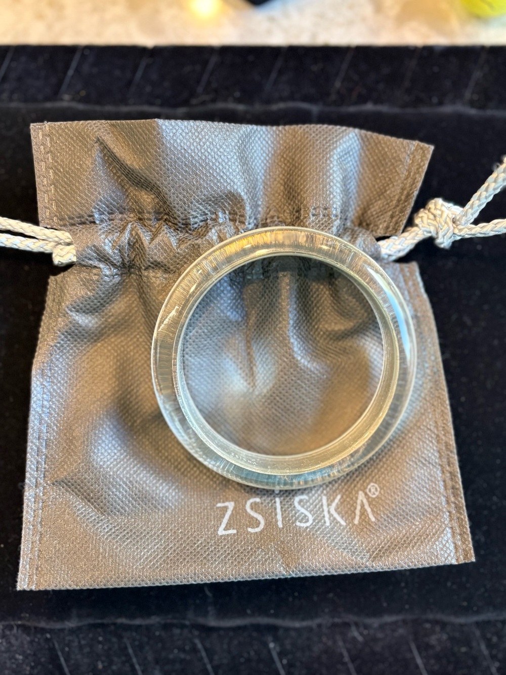 ZSISKA silver foil Resin Bangle Bracelet - Transparent